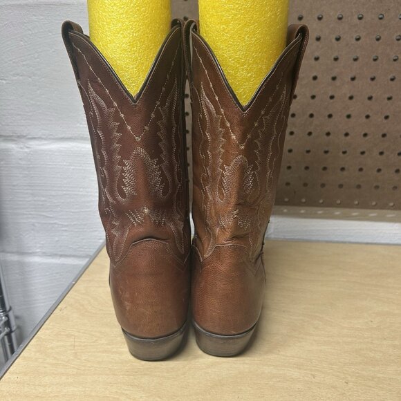 Dan Post Brown Leather Pull On Western Women’s Cowgirl Boots Size 9.5 M 3444 - Picture 7 of 9